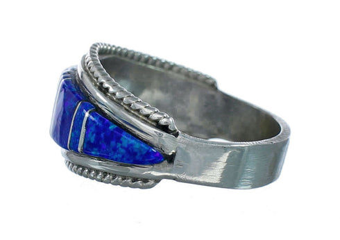 Zuni Opal Inlay Sterling Silver Ring Size 8-1/2 NN20617